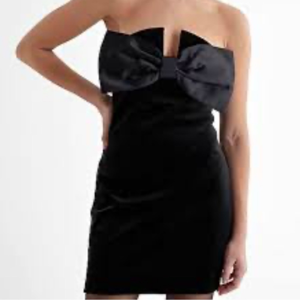 Black Bow Velvet dress